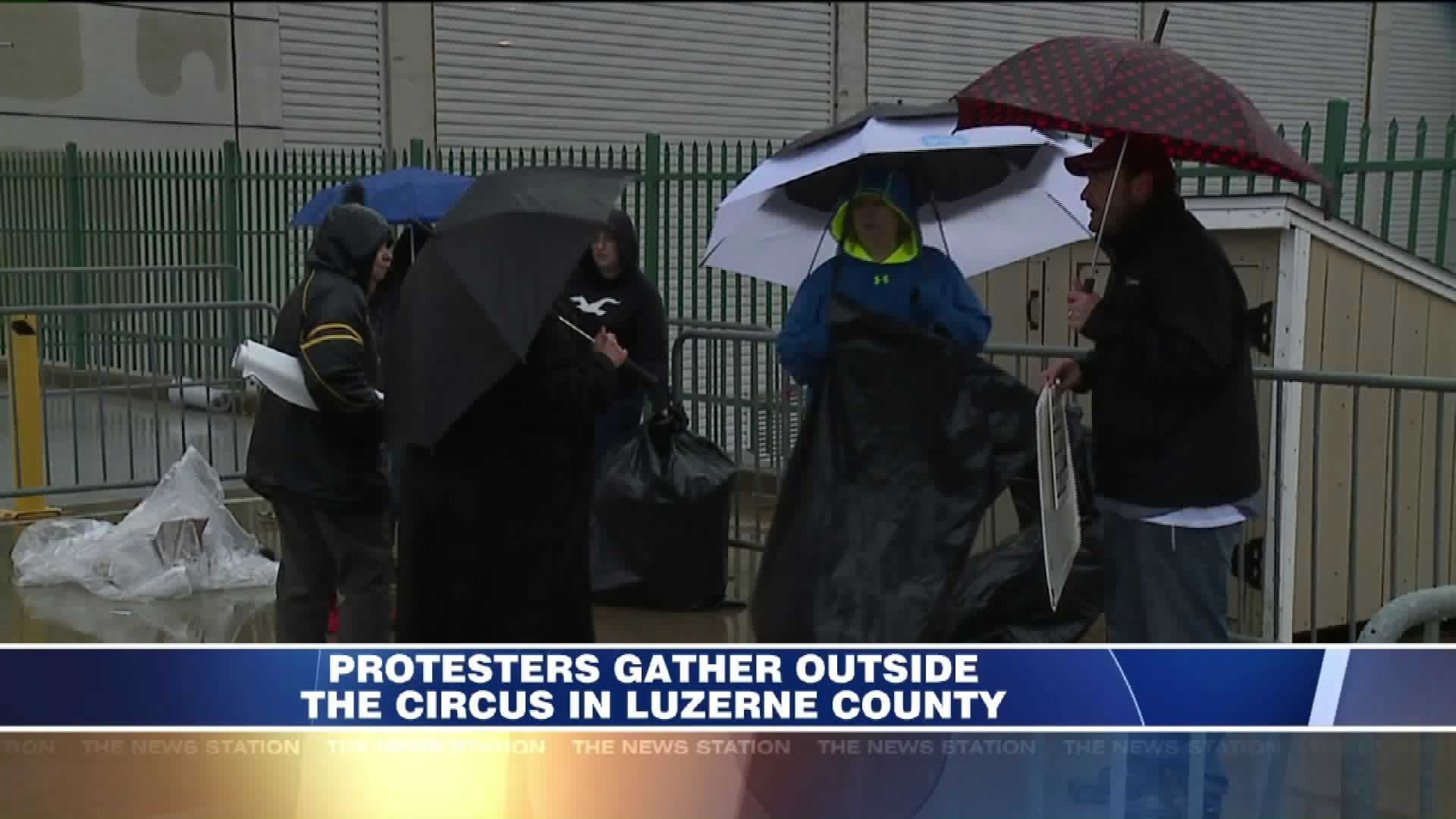 Protestors Gather Outside Final Circus in Luzerne County