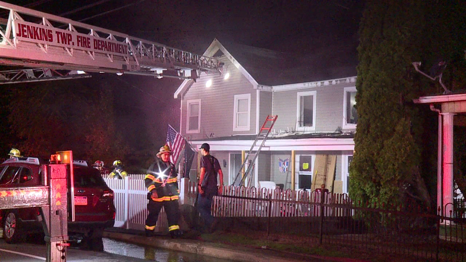 Flames broke out around 1 a.m. Saturday along Main Street in Jenkins Township near Pittston.