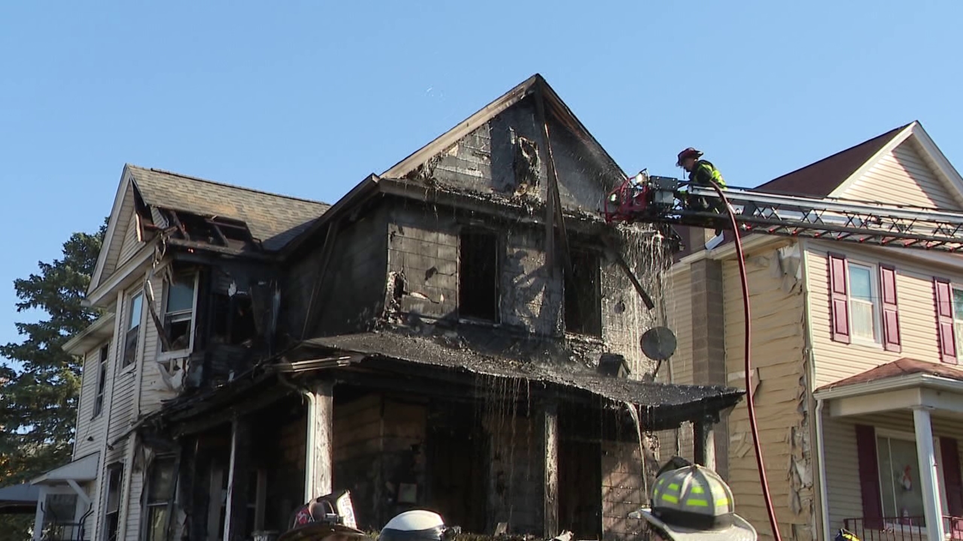 Investigators say the flames were caused by a space heater inside the home.