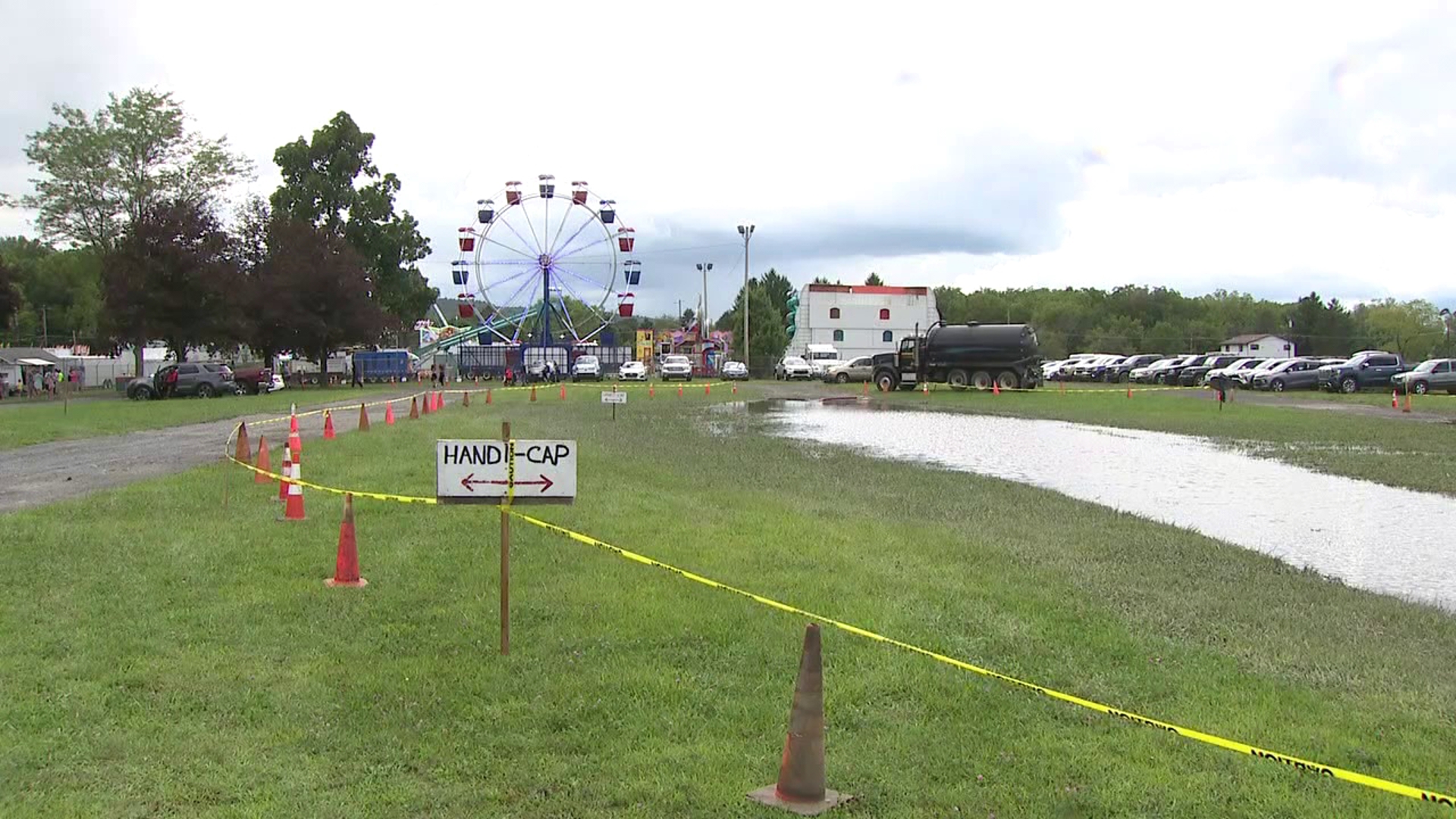 A popular fair in the Poconos is drying out after Sunday's storms.