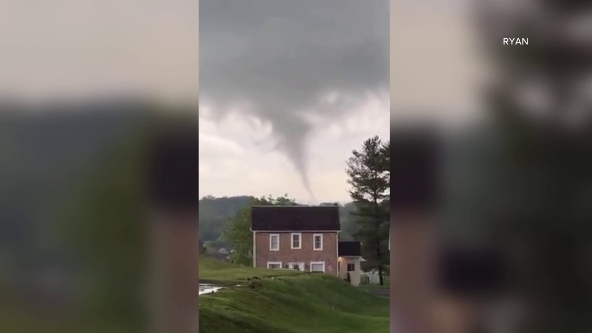 A viewer video shows the tornado in Bangor, Northampton County Tuesday afternoon.