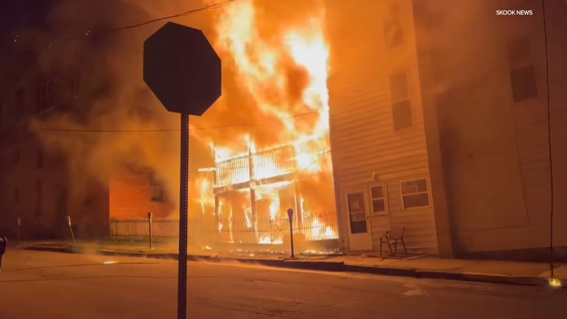 Flames broke out around 4 a.m. Monday morning along the 1100 block of Centre Street in Ashland.