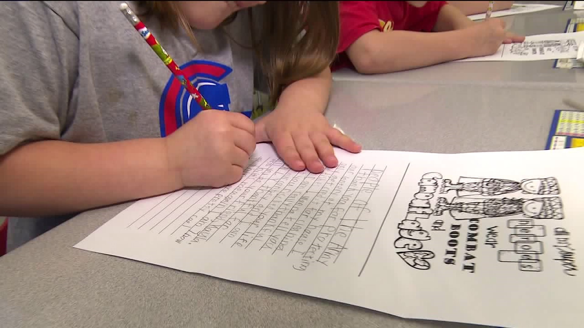 Students in Schuylkill County Write Letters for Deployed Troops