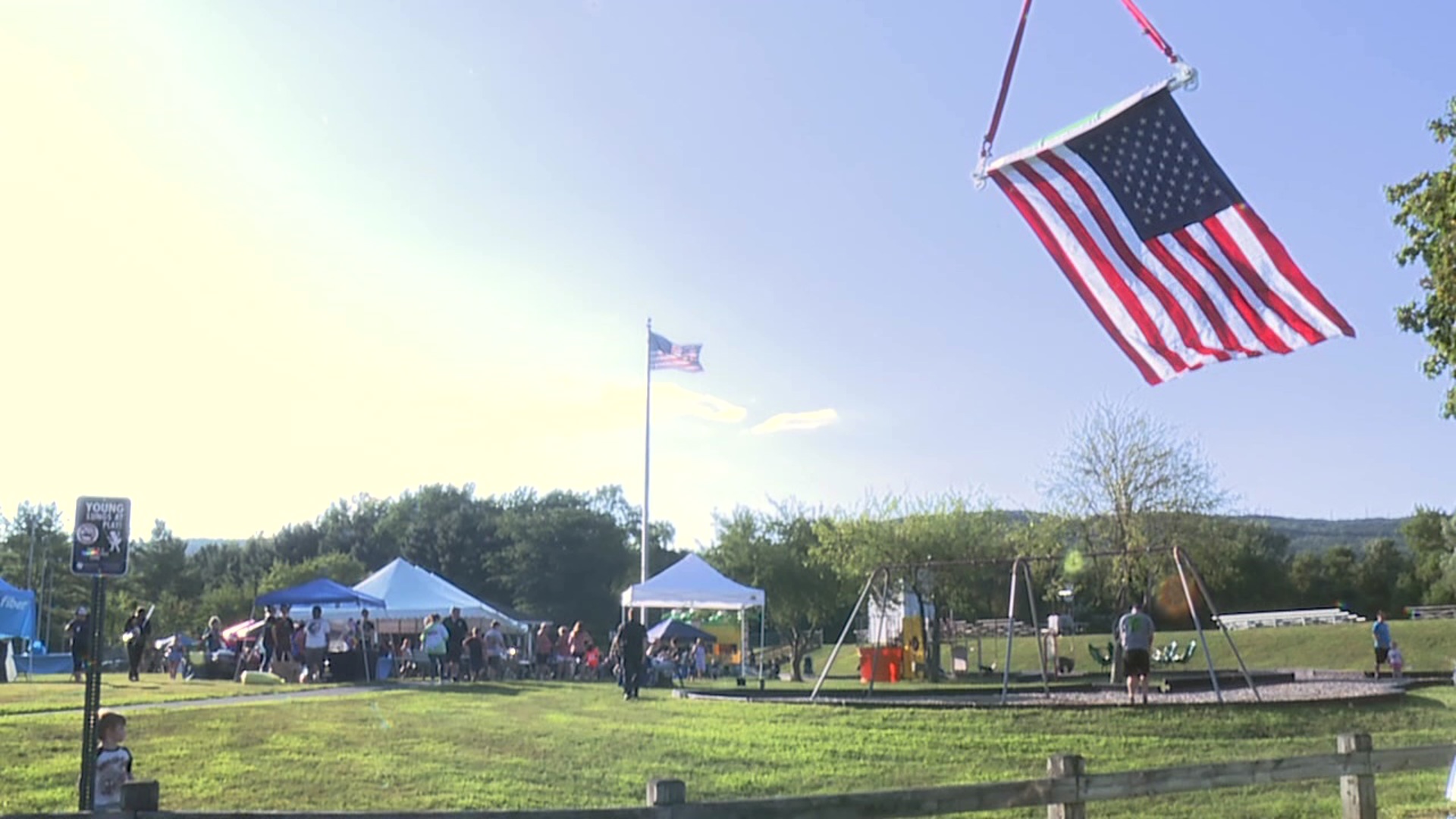 The community came together at a park in Olyphant for National Night Out, which connects first responders with residents in the area.