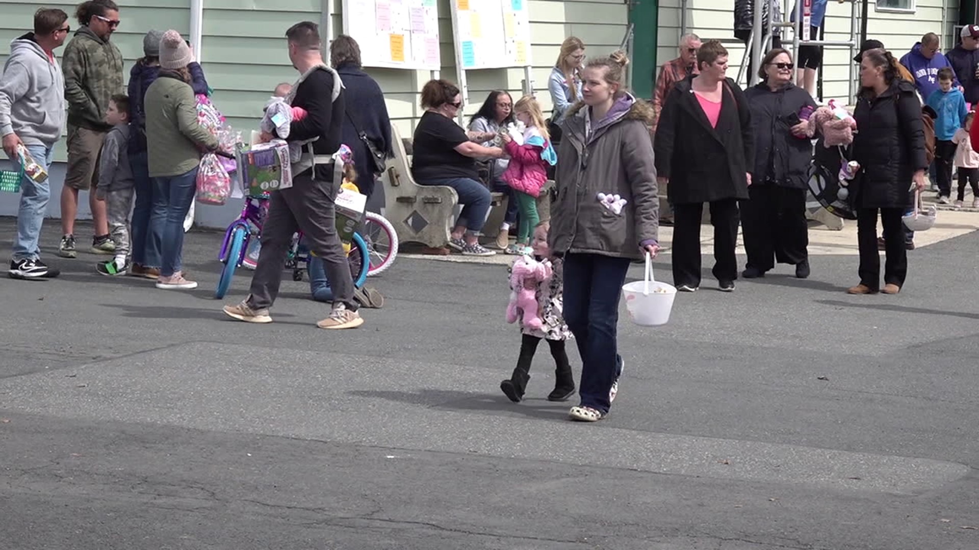 The egg hunt in St. Clair was as authentic as it gets with thousands of hard-boiled eggs dyed and hidden for kids to find.