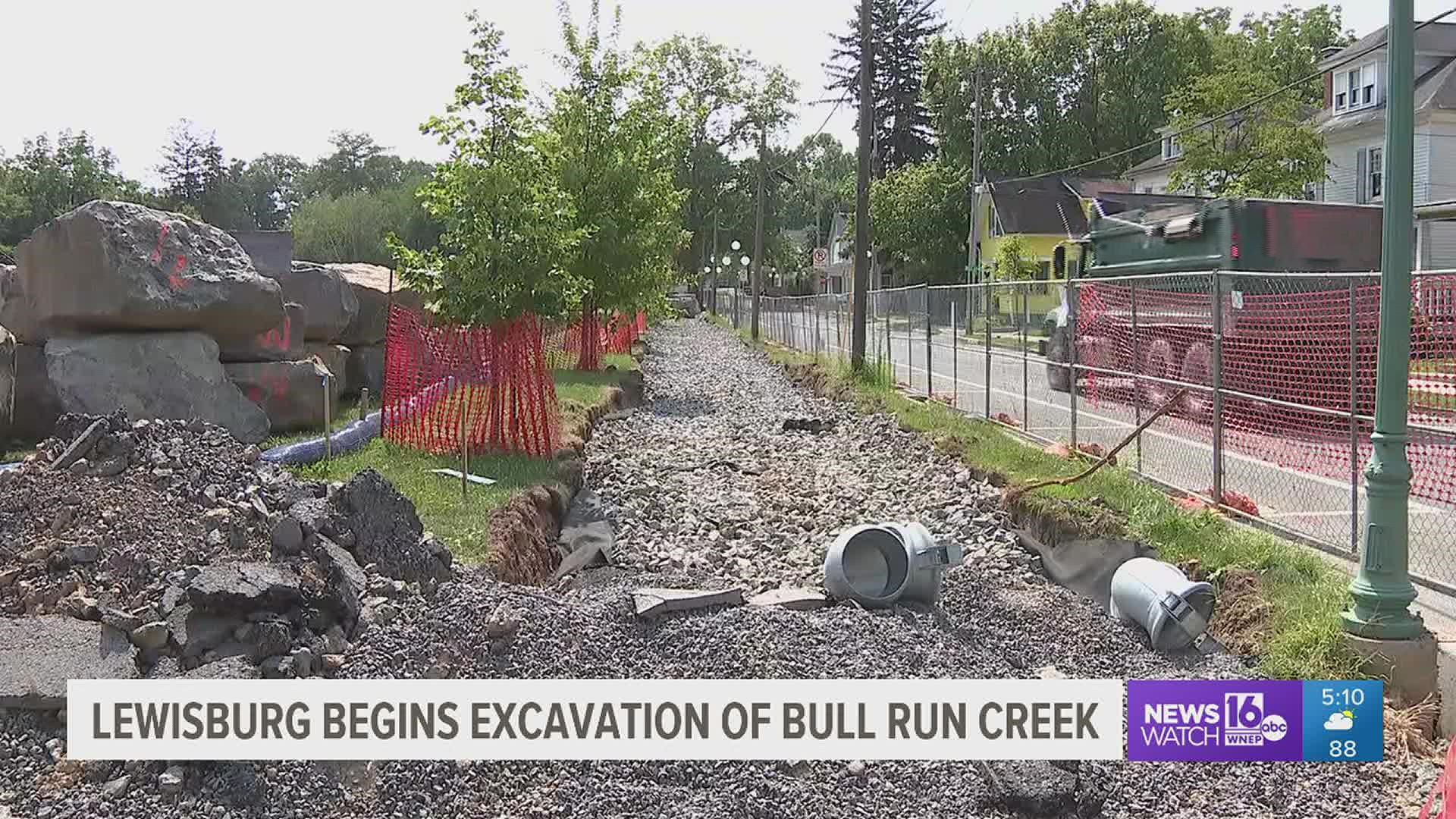 Work recently started on a $1.4 million project to restore Bull Run Creek, and provide some updated recreation areas in the Lewisburg area.