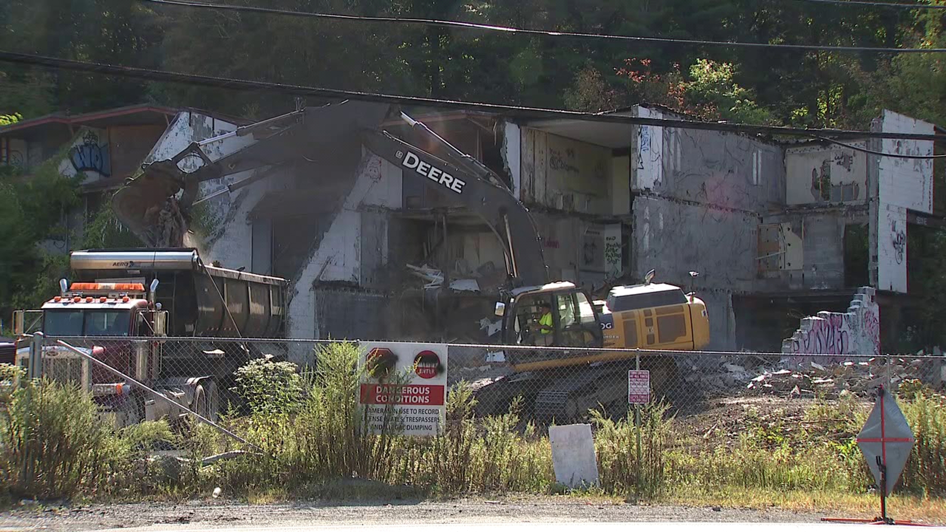 The final phase of demolition is underway at the former Penn Hills Resort after a slew of arsons left the place in shambles.