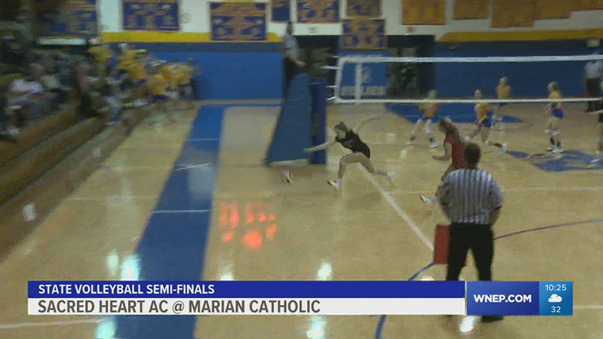Marian Catholic looks for their 7th State Championship in girls volleyball after a thrilling five set win over Sacred Heat Academy in the semi-finals.