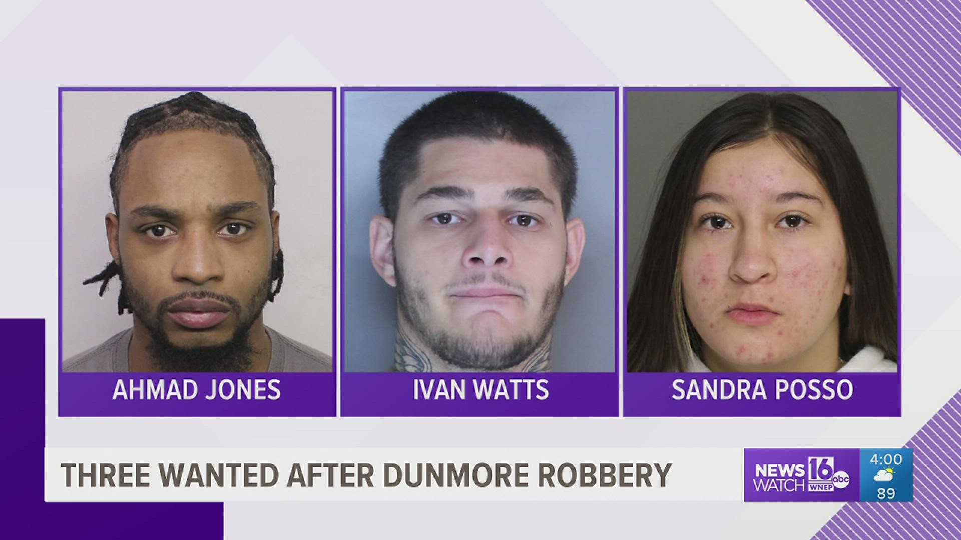 The alleged strong-arm robbery happened early Monday in Dunmore.