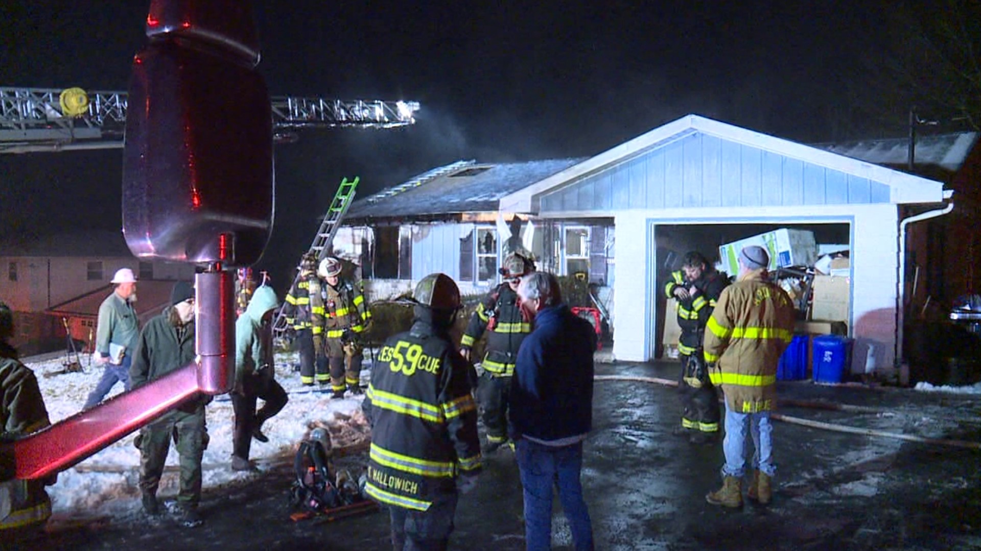 A fire forces three people from their home early Wednesday morning.