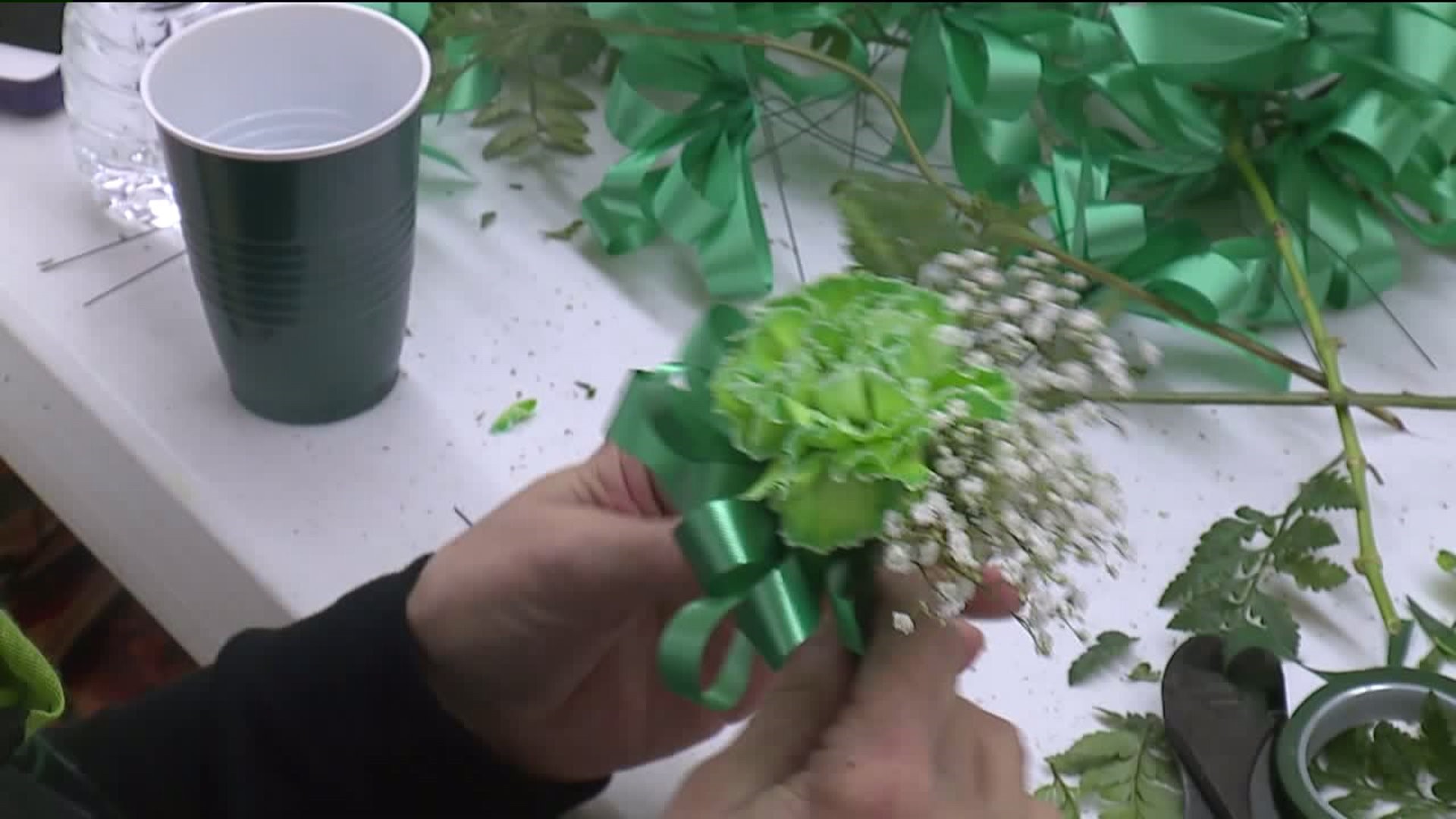 Shamrock Heart Foundation Makes Green Carnations for Senior Citizens