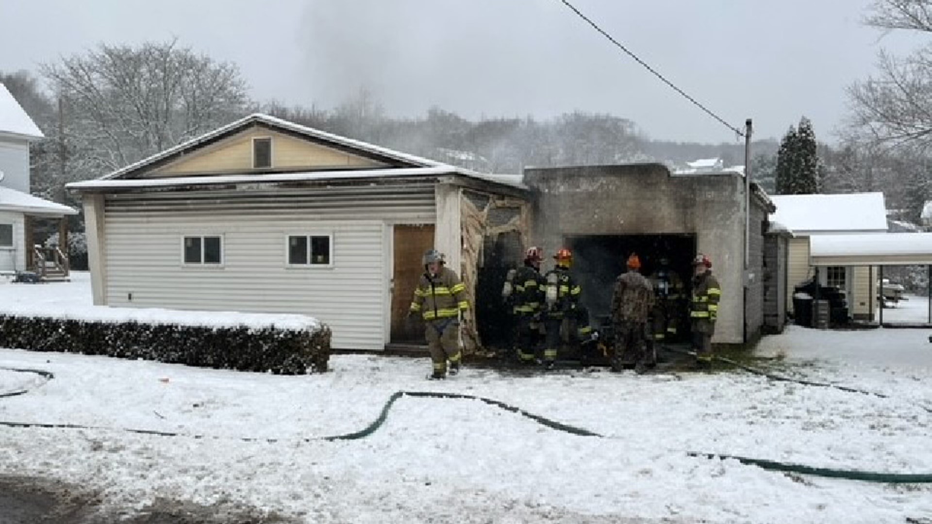 Firefighters believe the owner was injured trying to start an ATV.