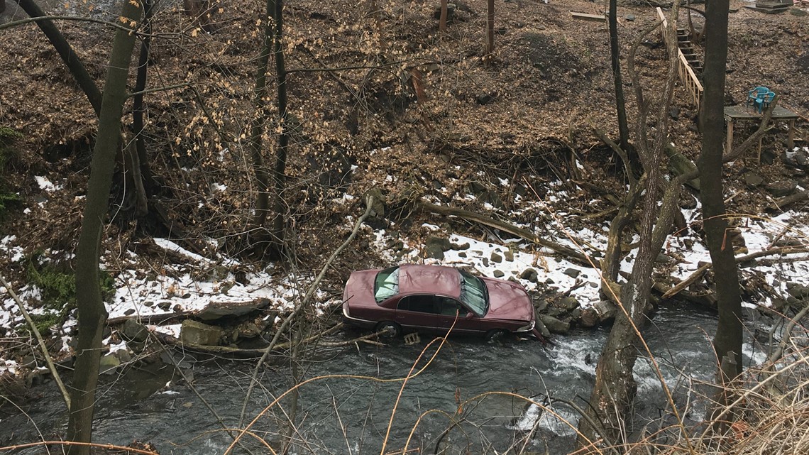 Driver Crashes into Scranton Creek