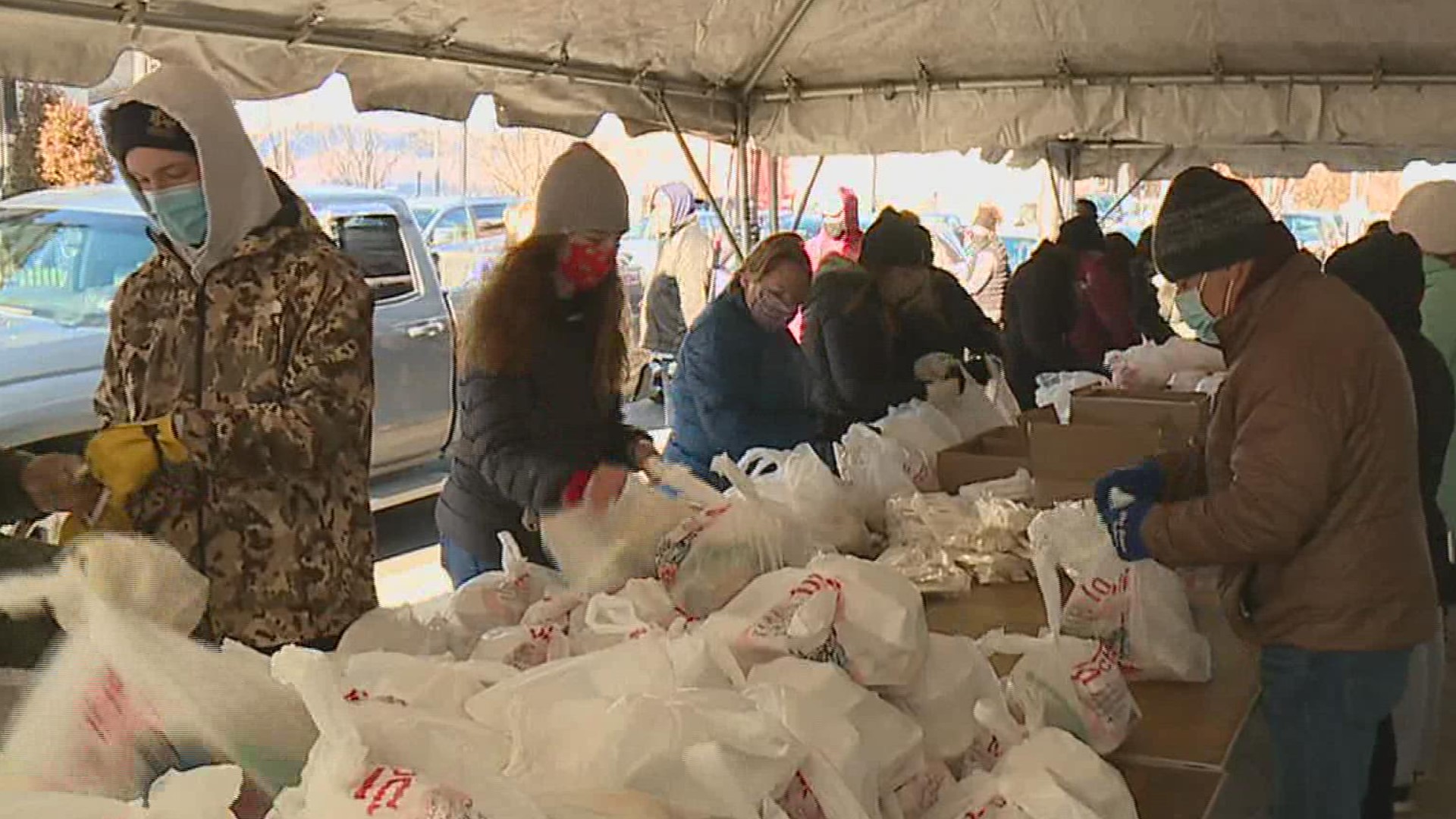 Volunteers in Lackawanna County are making sure thousands have a good Thanksgiving dinner.