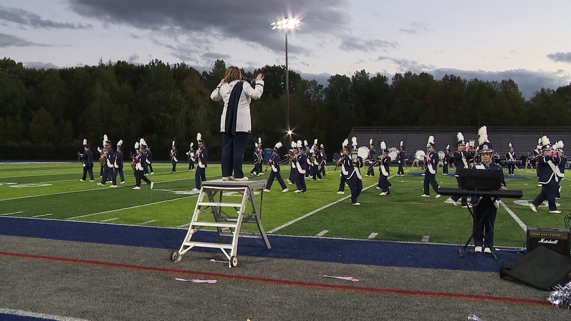 On Wednesday evening, ten local school district marching bands presented their field and musical talents at the Mid Valley Spartan Stadium.