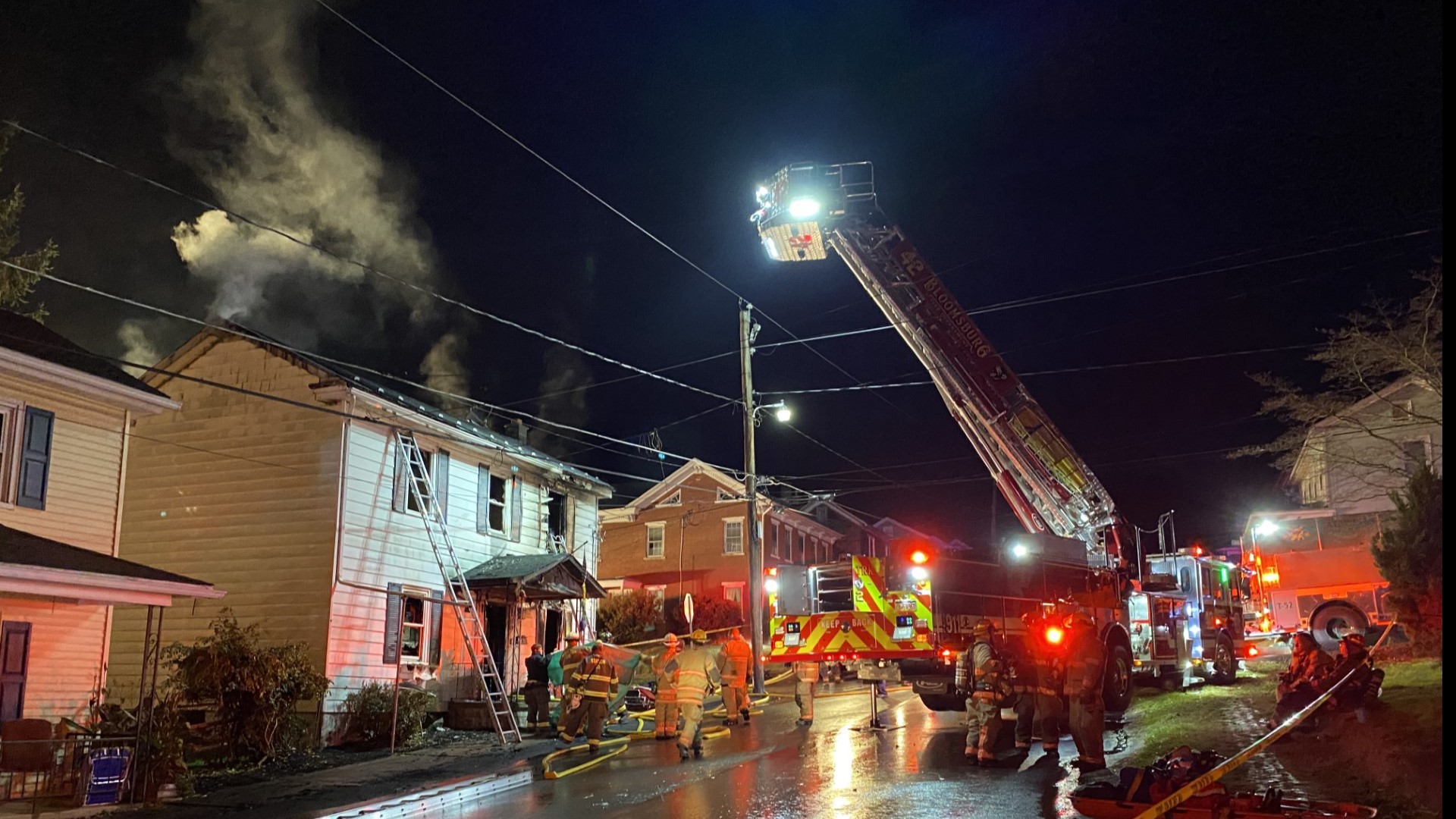 Crews from the borough and neighboring communities battled the blaze for hours.