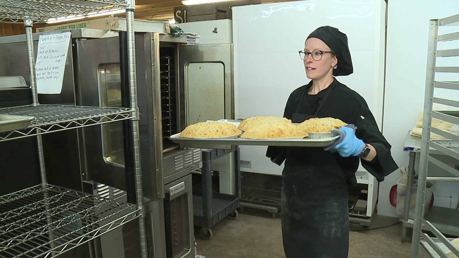 Area bakeries are working around the clock to make sure everyone has the most important Thanksgiving dish—pie!