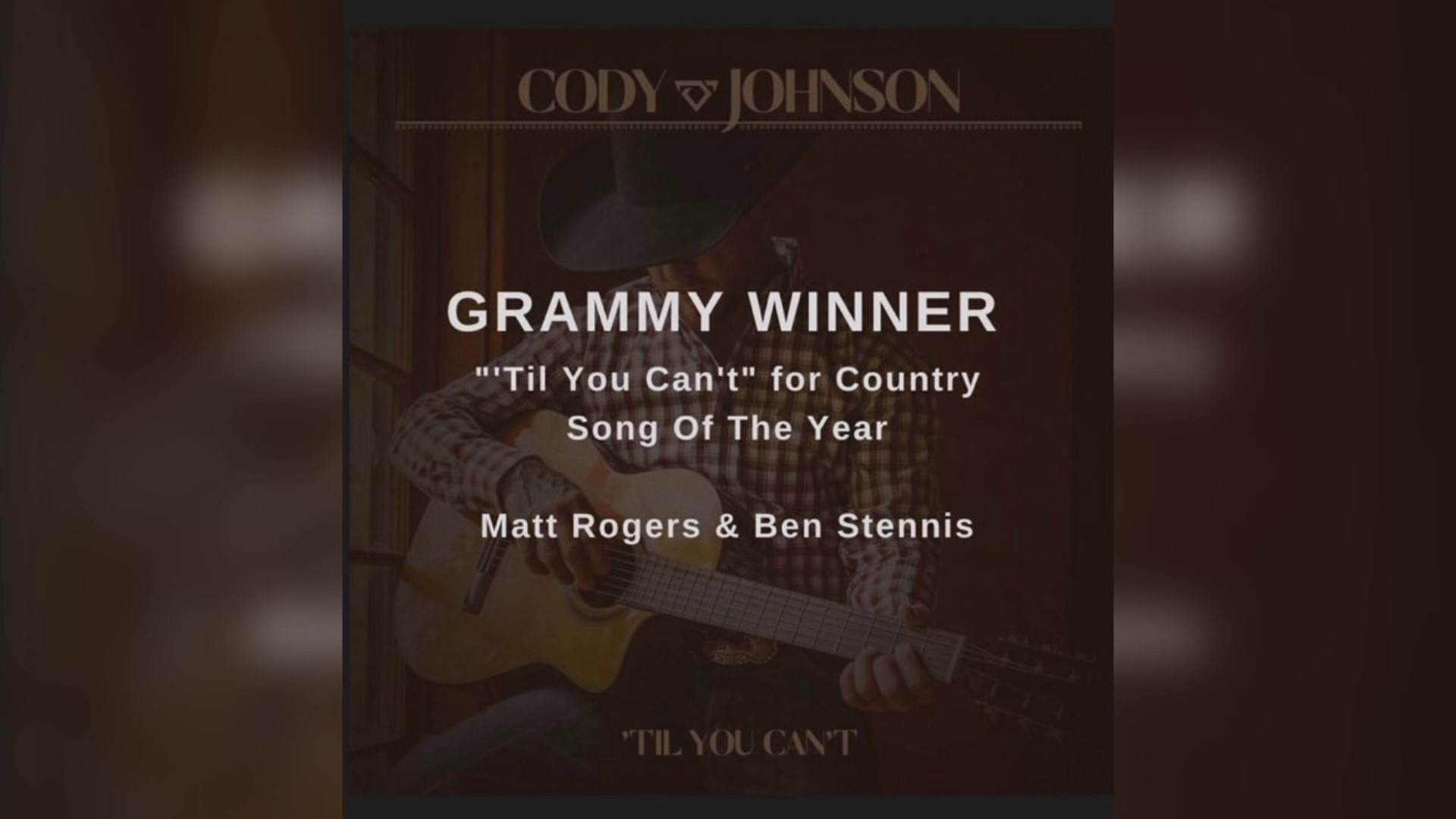 Wyoming Valley West graduate Matt Rogers co-wrote Cody Johnson's song ''Til You Can't" which won 'Country Song of the Year' at the ceremony in Los Angeles Sunday.
