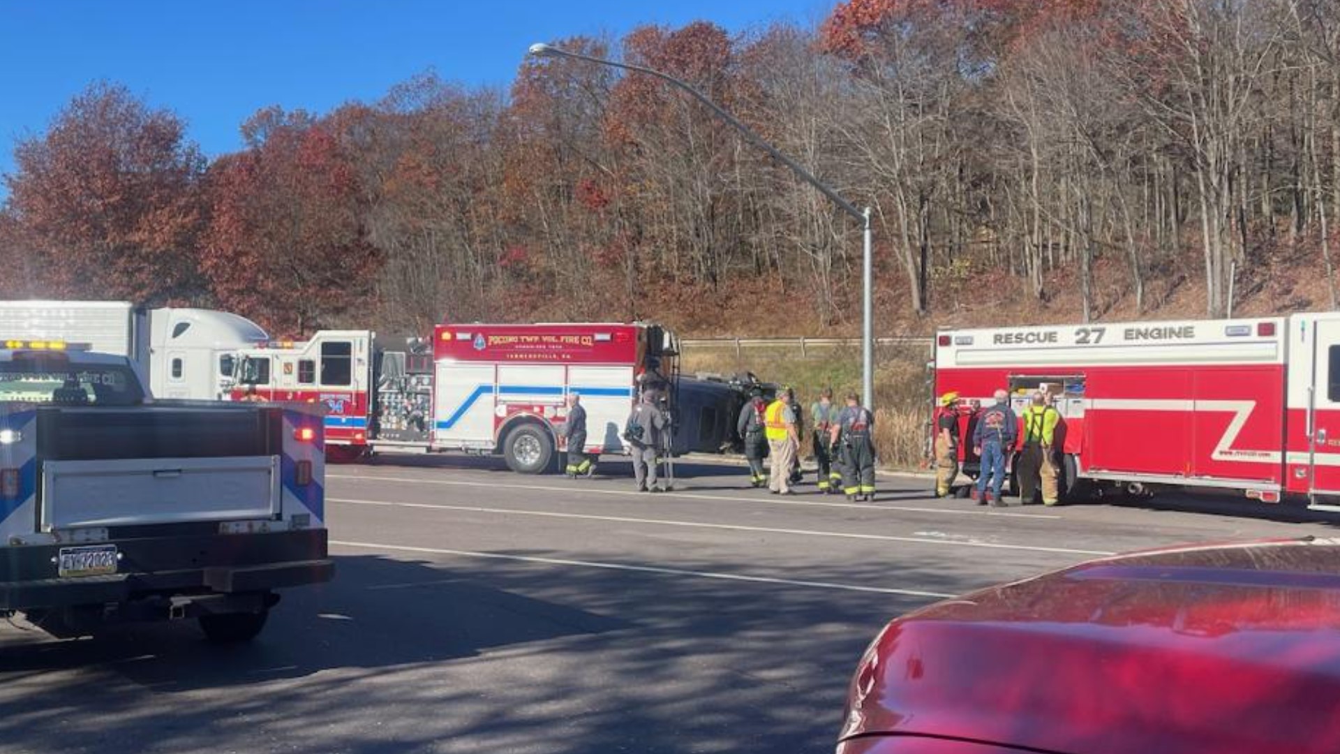 It happened before 11 a.m. in the eastbound lanes of Interstate 80 in Pocono Township, near Tannersville.