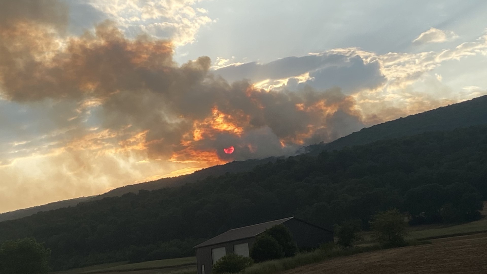 Flames broke out shortly before noon on Shade Mountain near Selinsgrove.