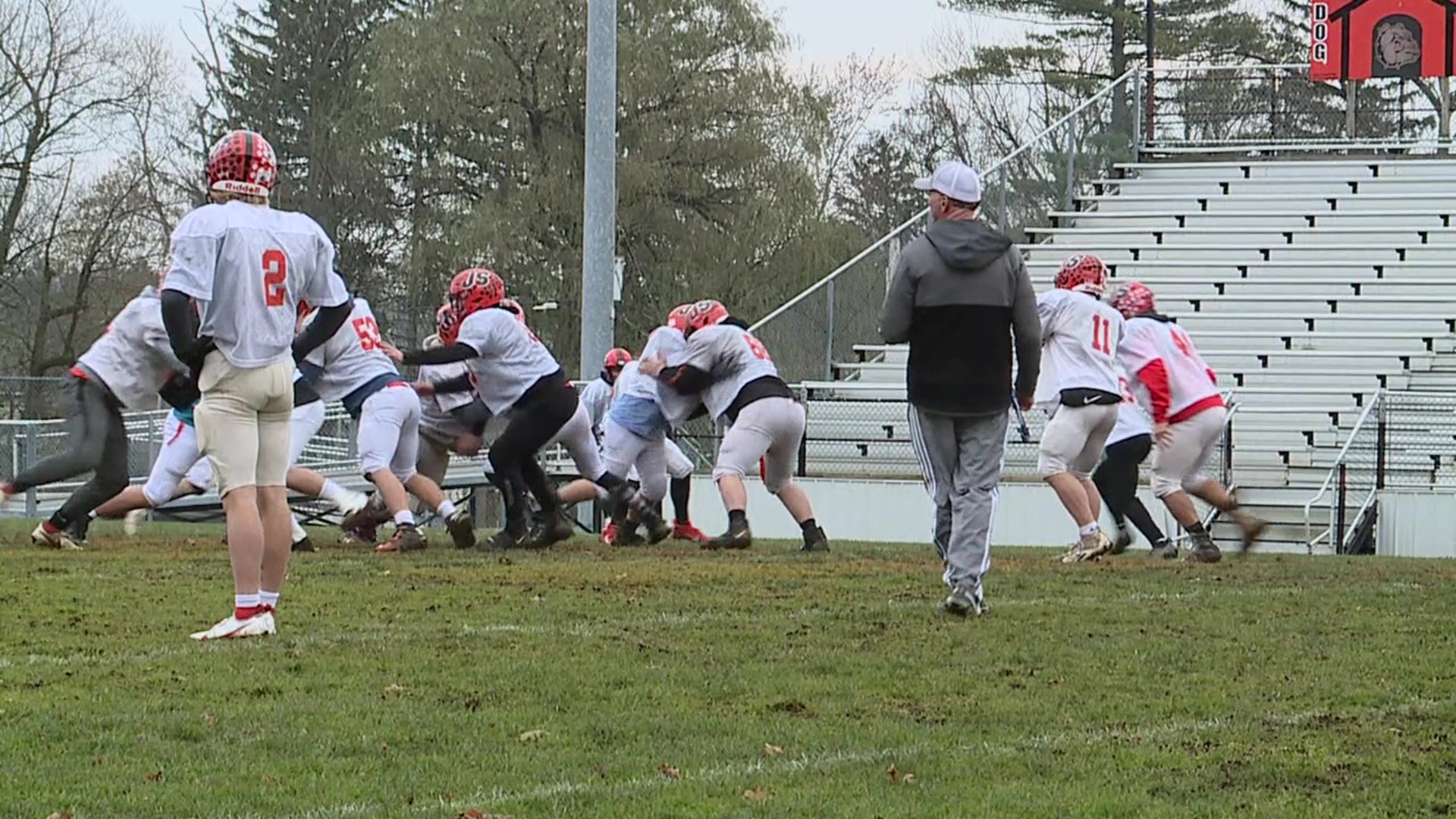 For Jersey Shore High School, practicing football on Thanksgiving is becoming routine.