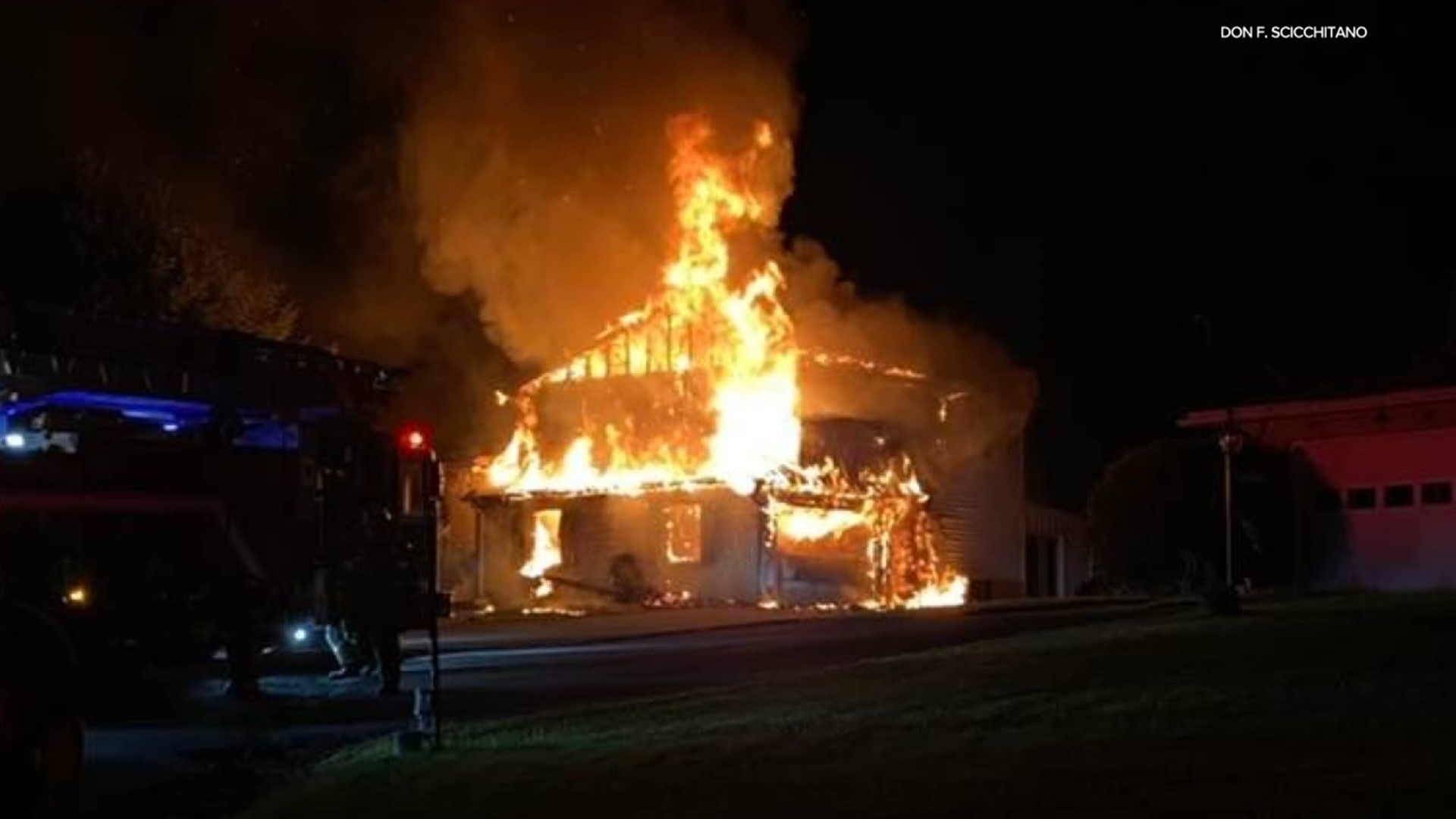 The flames broke out at the home on Lamplight Acres in Kulpmont just after midnight on Monday.