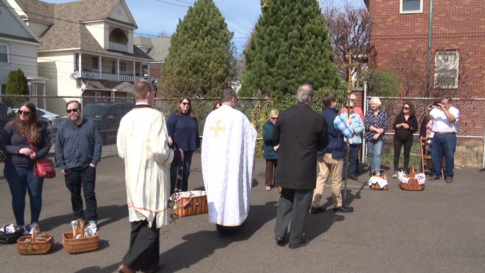 Folks could come to St. Cyril and Methodius Ukrainian Catholic Church and bless the baskets they plan to give as gifts on Easter.