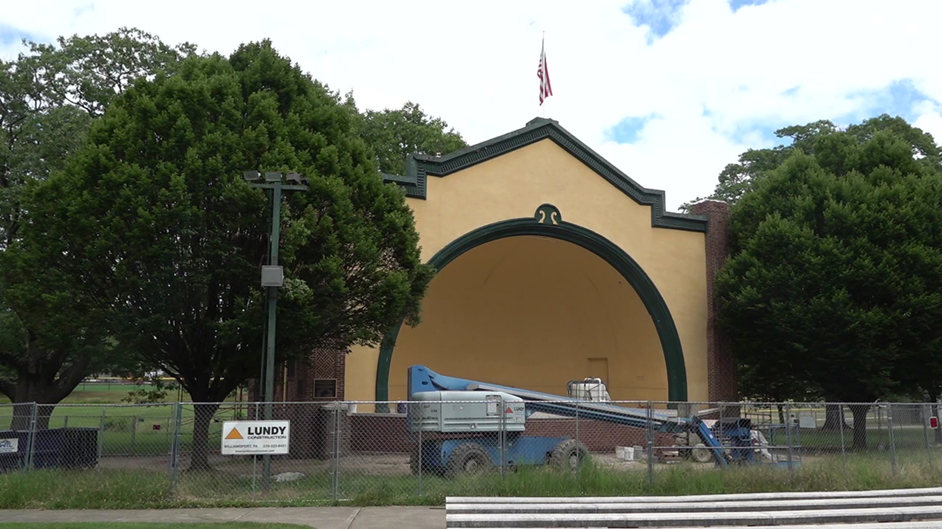 A bandshell in Brandon Park in Williamsport is getting some upgrades as part of the city's plan to improve outdoor areas.