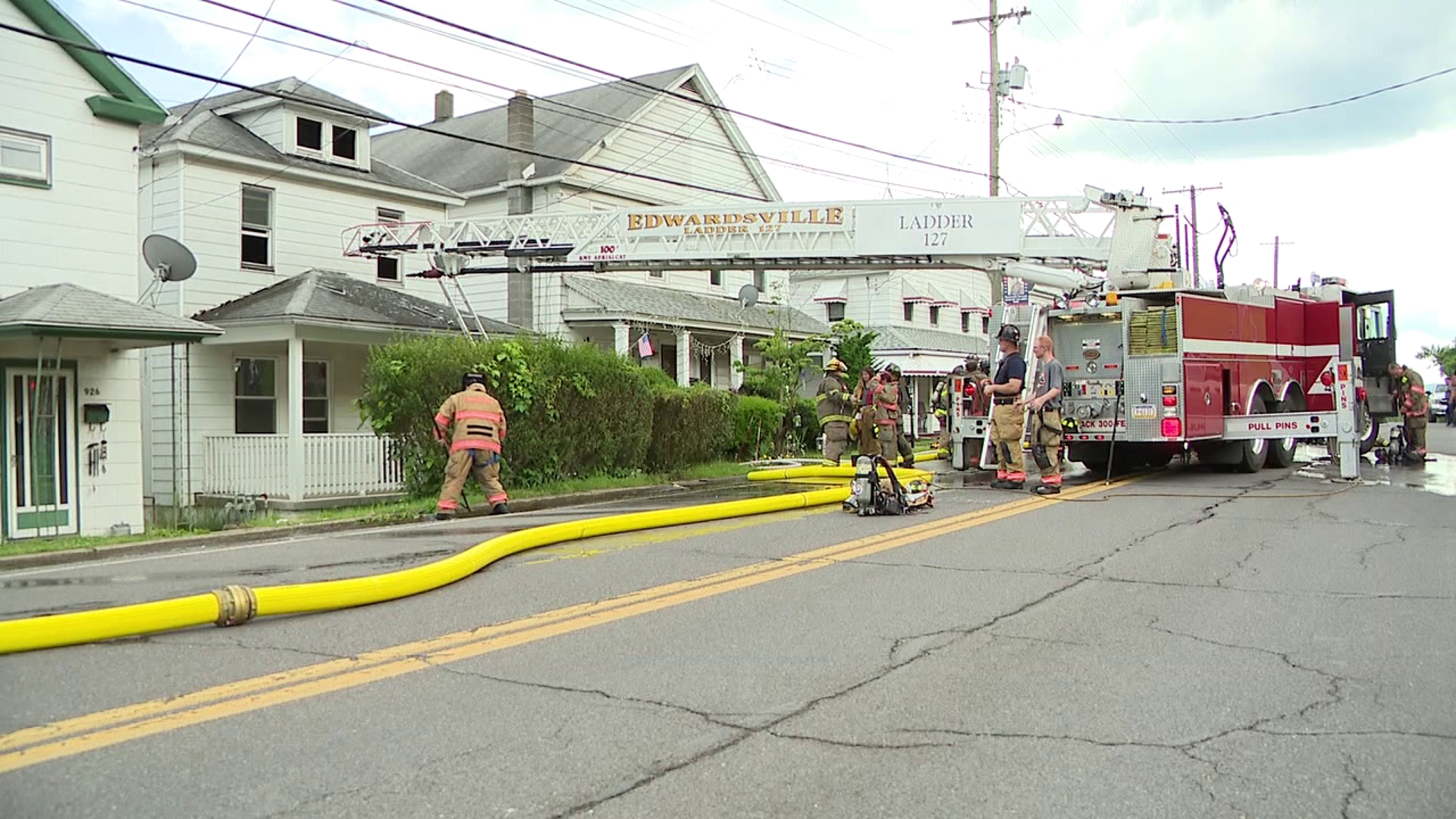 Flames broke out shortly before 4 p.m. Monday along Route 11 in Plymouth Township.