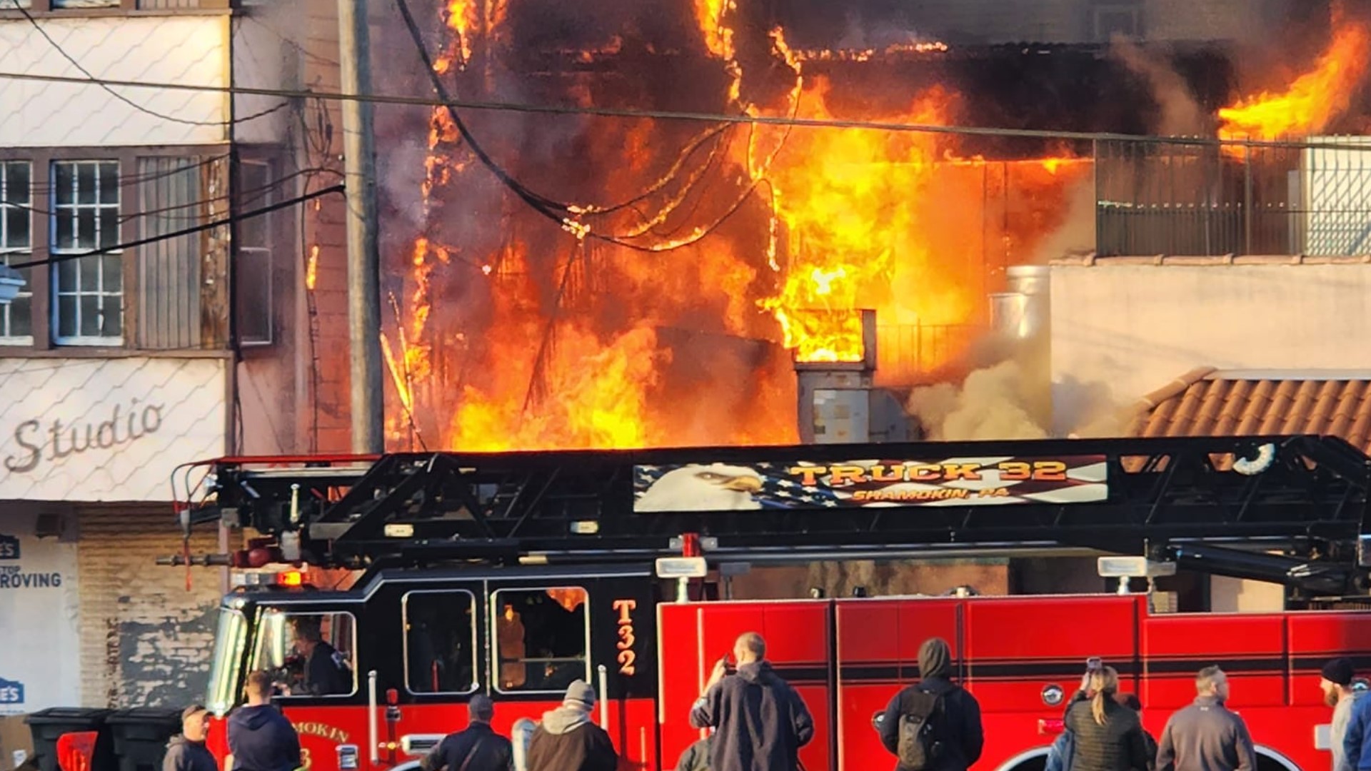 The fire broke out around 4 p.m. Wednesday along East Independence Street in Shamokin.