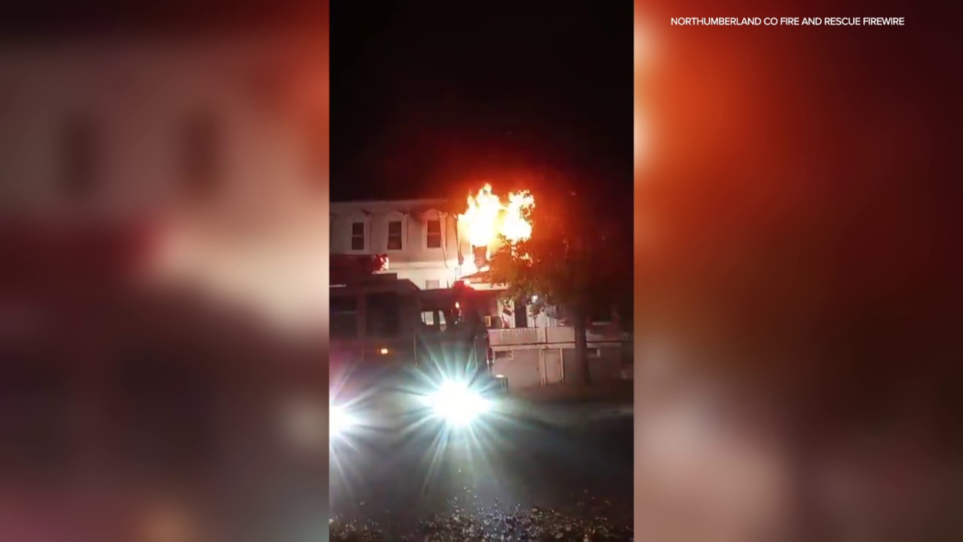 Flames broke out around 9:30 p.m. Sunday along South Chestnut Street in the borough.