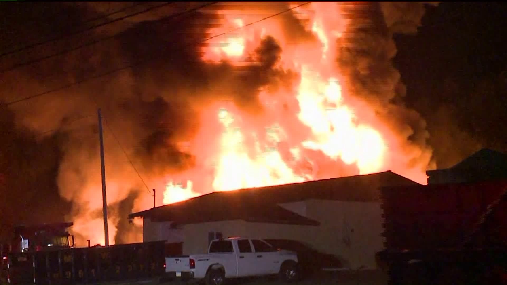 Building Materials Spark Fire Near Construction Business in Dickson City