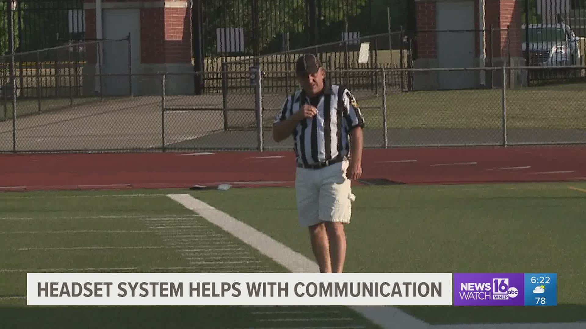 Football officials getting headset help