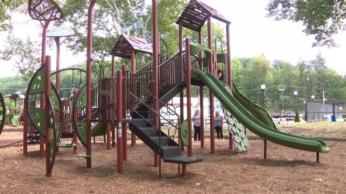 New playground equipment in Monroe County park