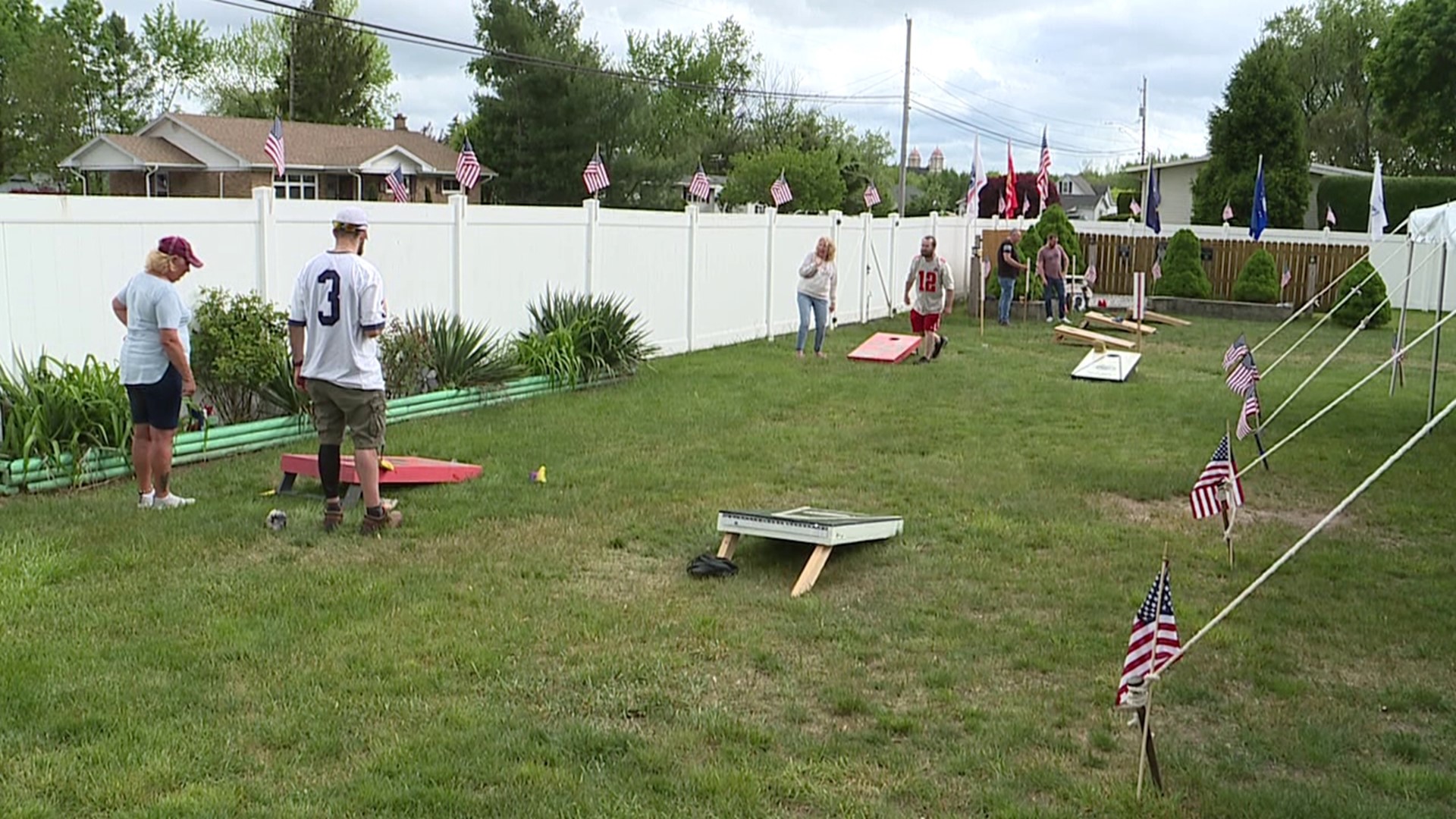 Members of the Scranton Fire Department gathered at VFW Post 25 Saturday for a cornhole tournament benefitting Coats for Kids.