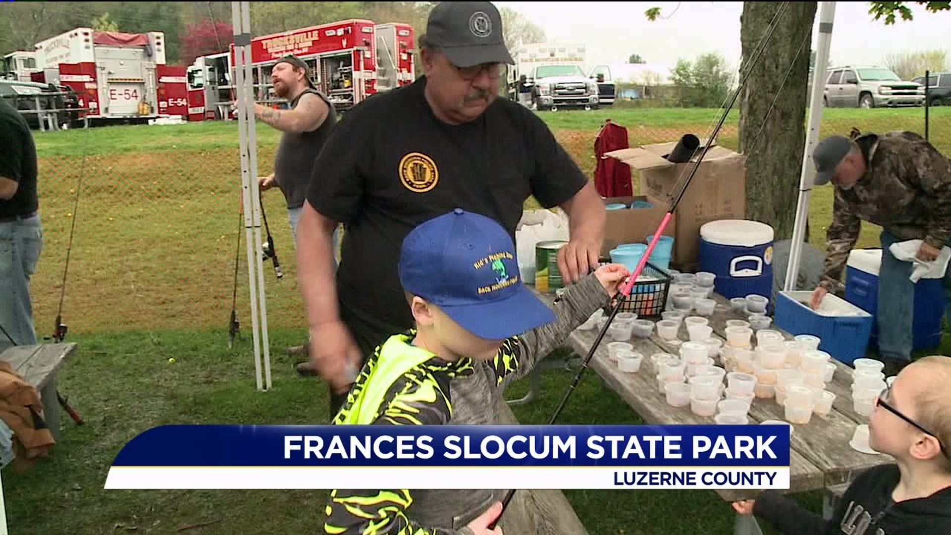 Police Officers and Firefighters in Luzerne County Spend the Day Fishing with Kids