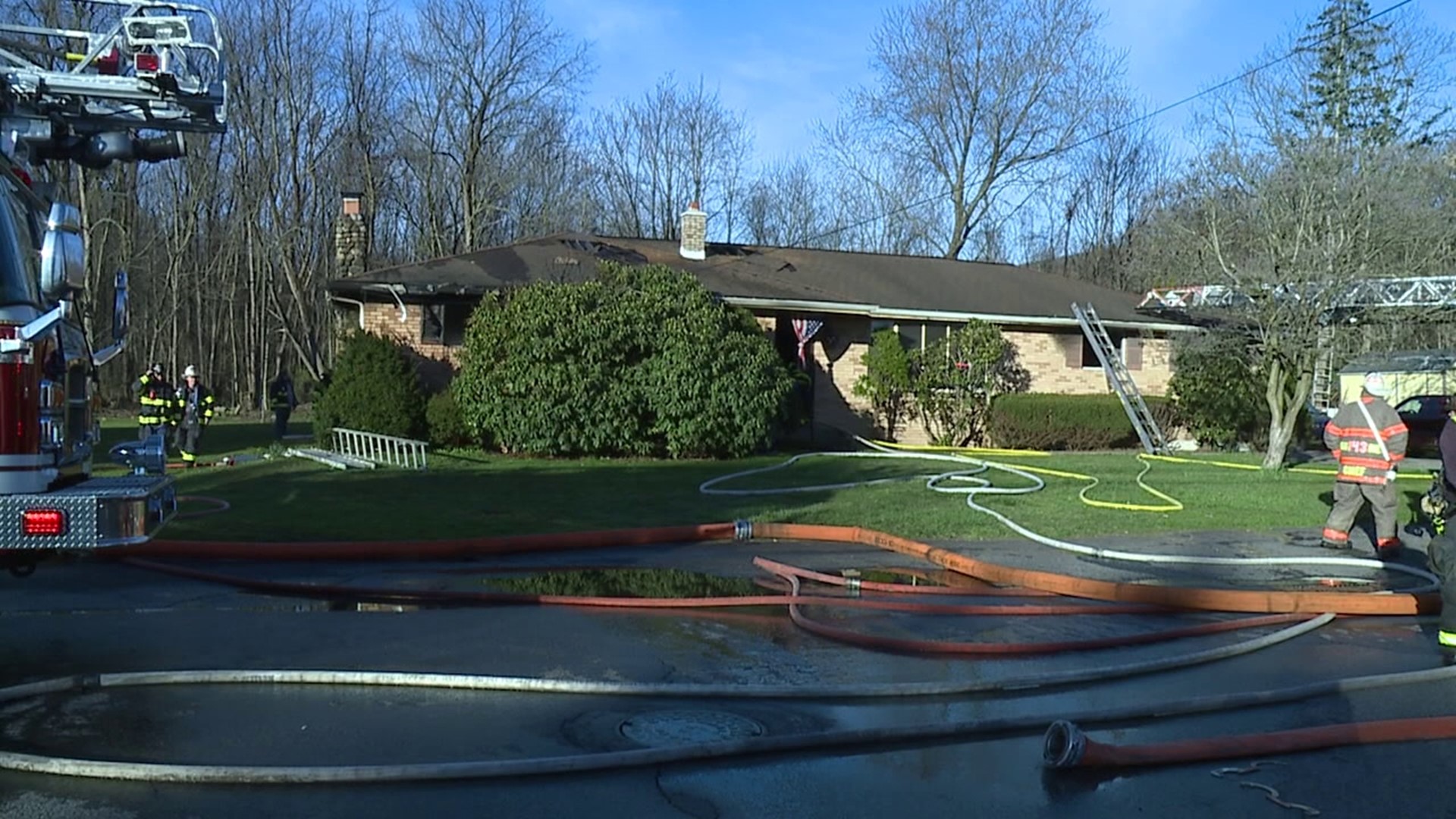 Flames broke out just before 7:30 a.m. Saturday morning along Wilson Street in Exeter.