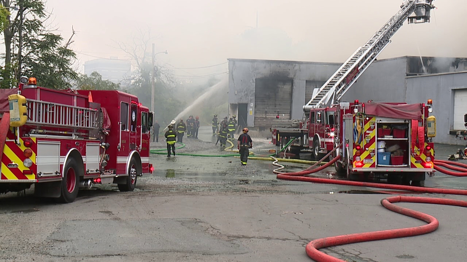 A salt storage warehouse burns, causes early dismissal at nearby school