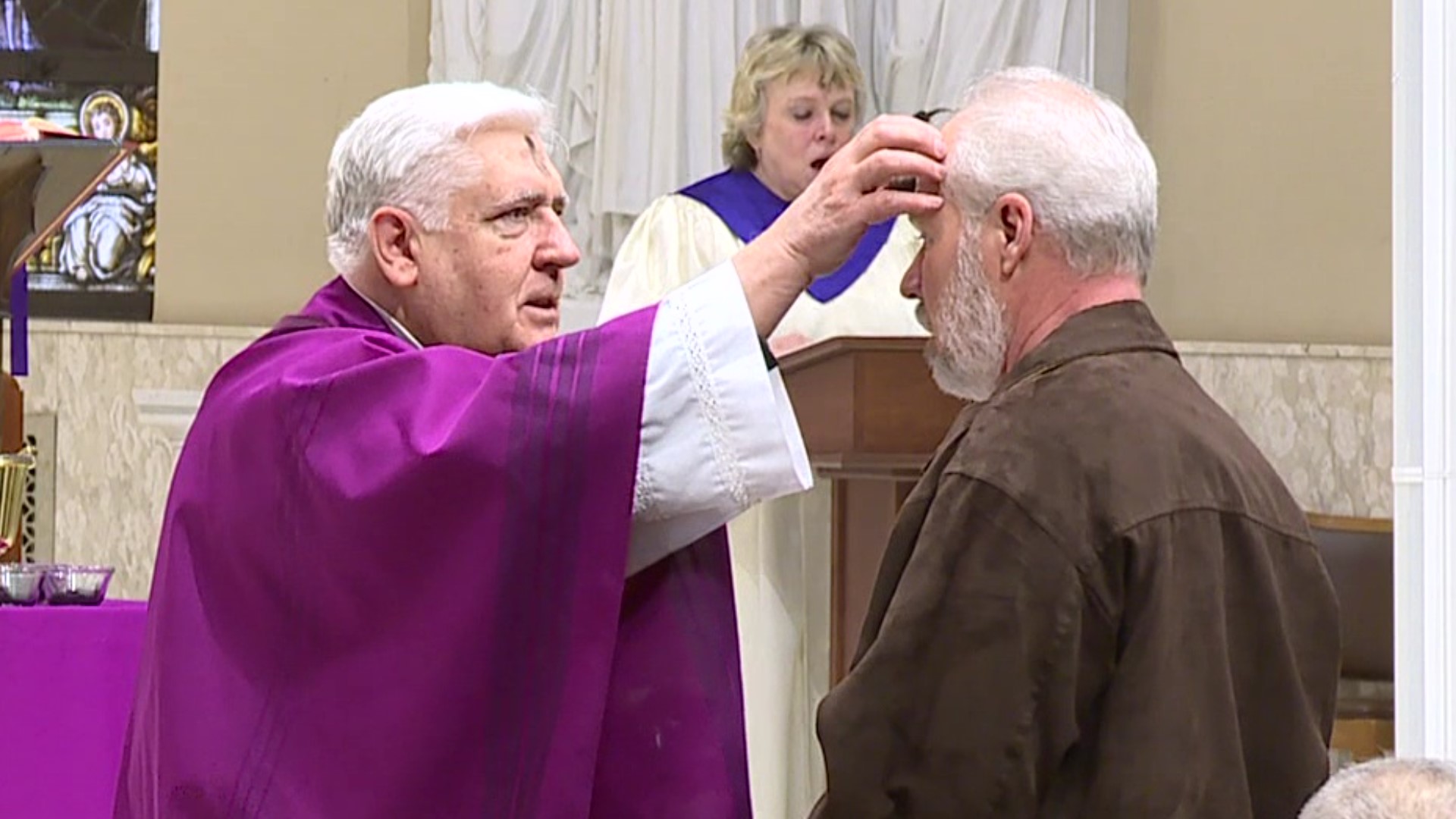 Parishioners at St. Peter's Cathedral in Scranton received ashes on their foreheads as a reminder of their mortality.