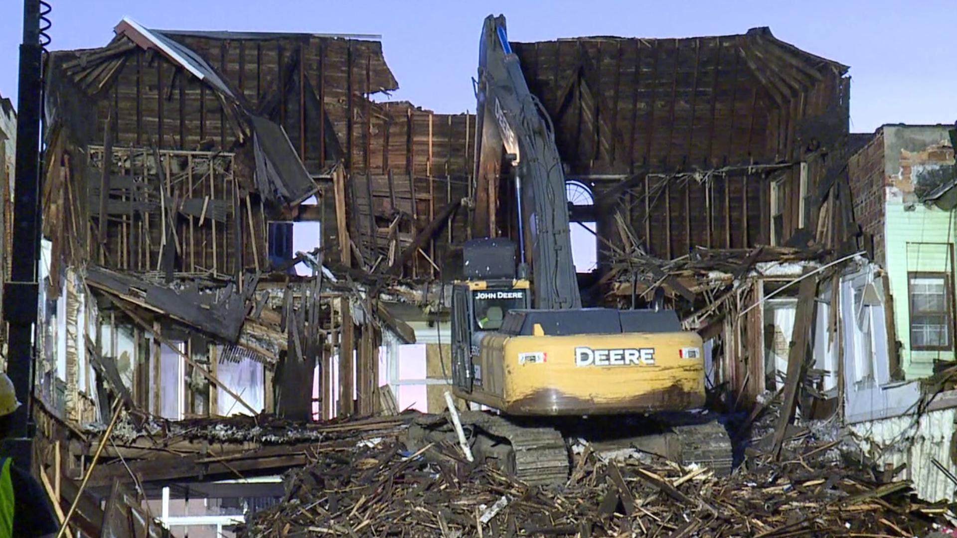 A time-lapse of the demolition during the time WNEP was in Olyphant