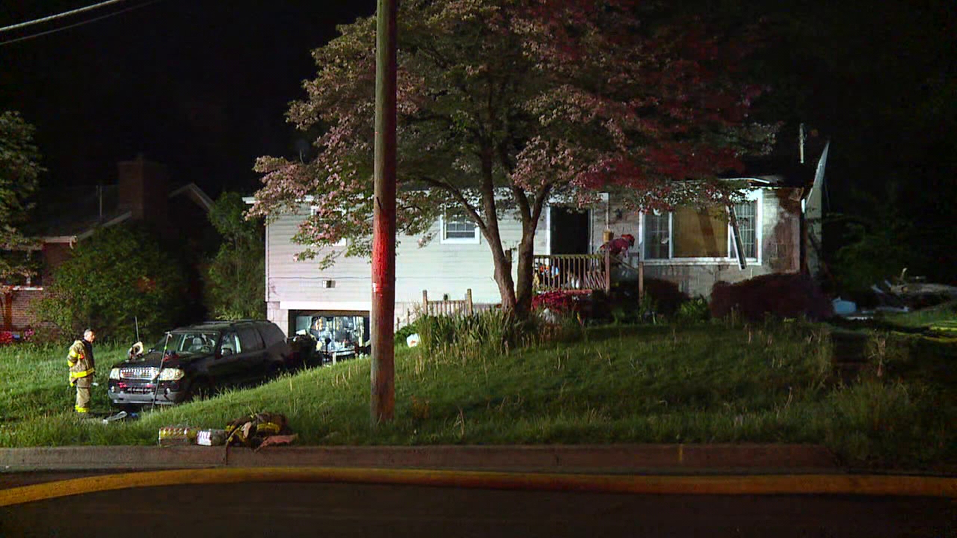 Flames broke out around 3 a.m. Wednesday in Hanover Township, near Wilkes-Barre.