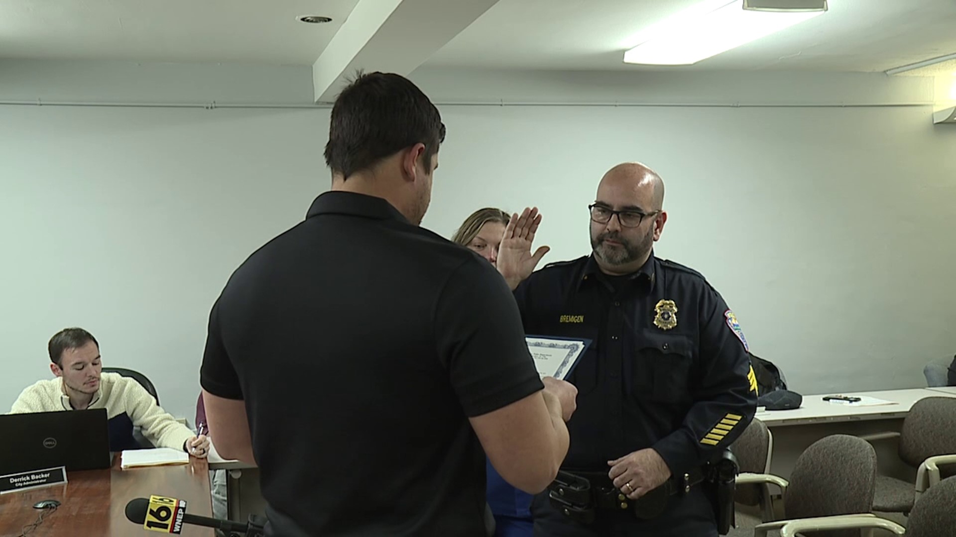 Travis Bremigen was sworn in as Sunbury's new police chief Monday afternoon.