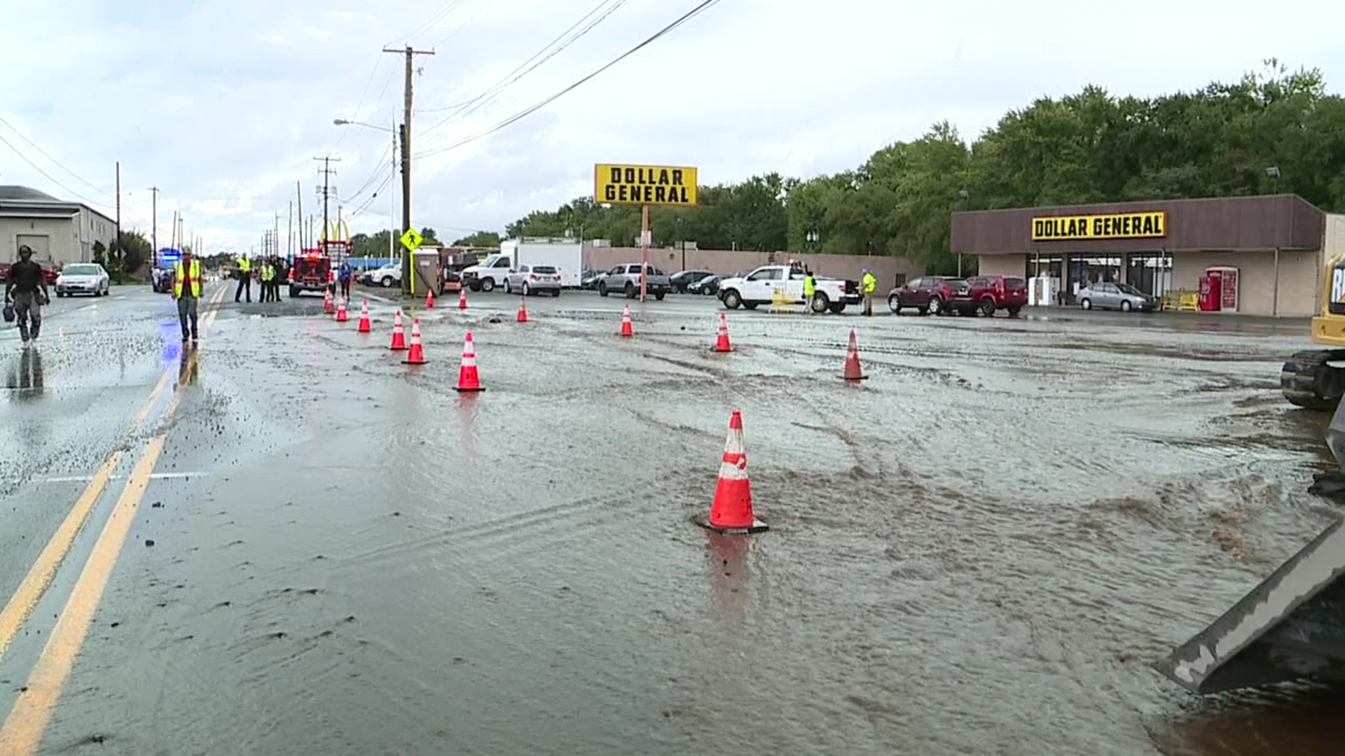 Crews from Pennsylvania American Water say 70 homes and businesses were impacted, including nearby schools.