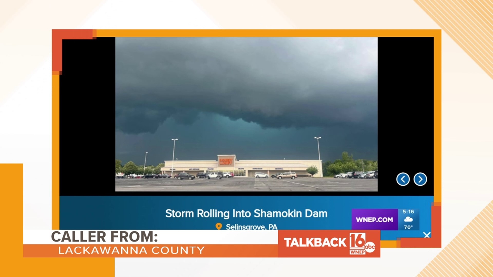 Callers are commenting on the recent severe thunderstorms that passed through northeastern and central Pennsylvania on Monday.