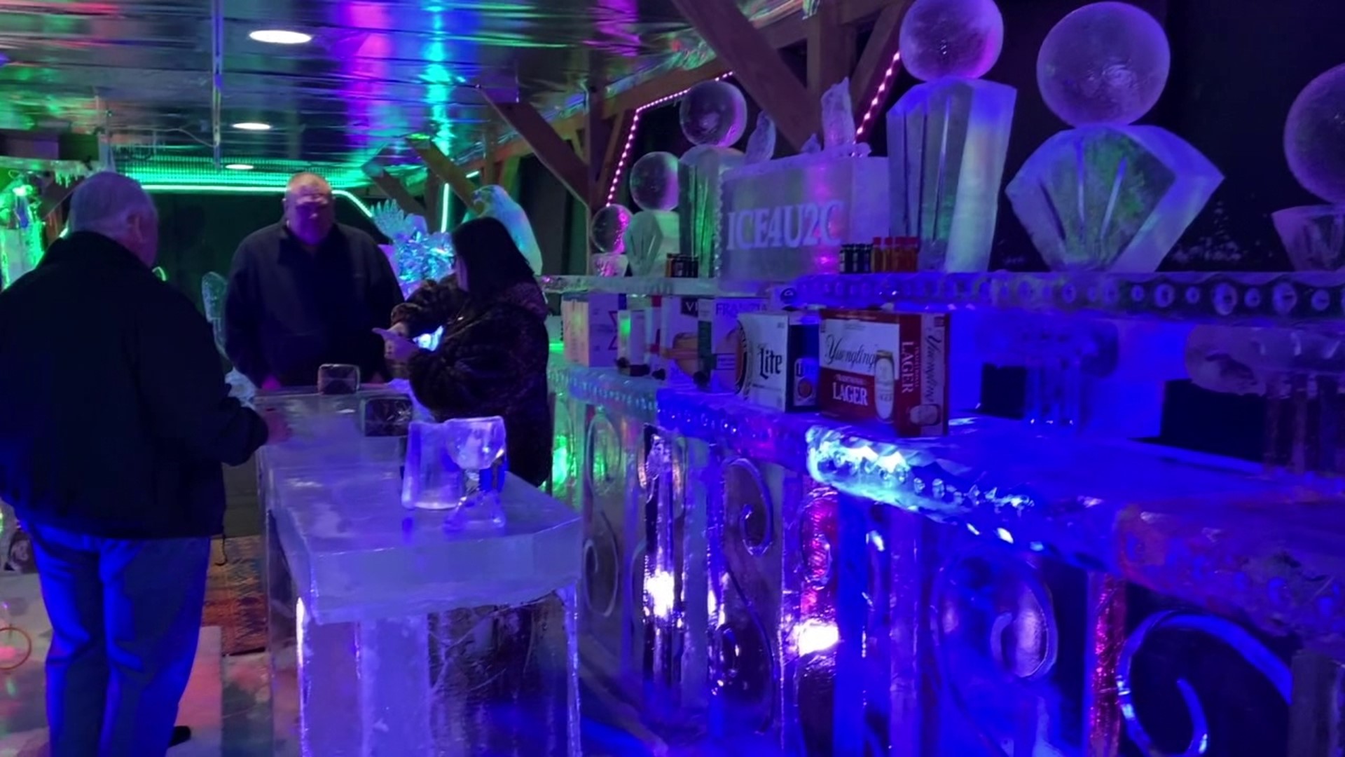 Damenti's Restaurant in West Hazleton officially opened its seasonal ice bar on Tuesday, featuring unique sculptures made by a team of ice carvers.