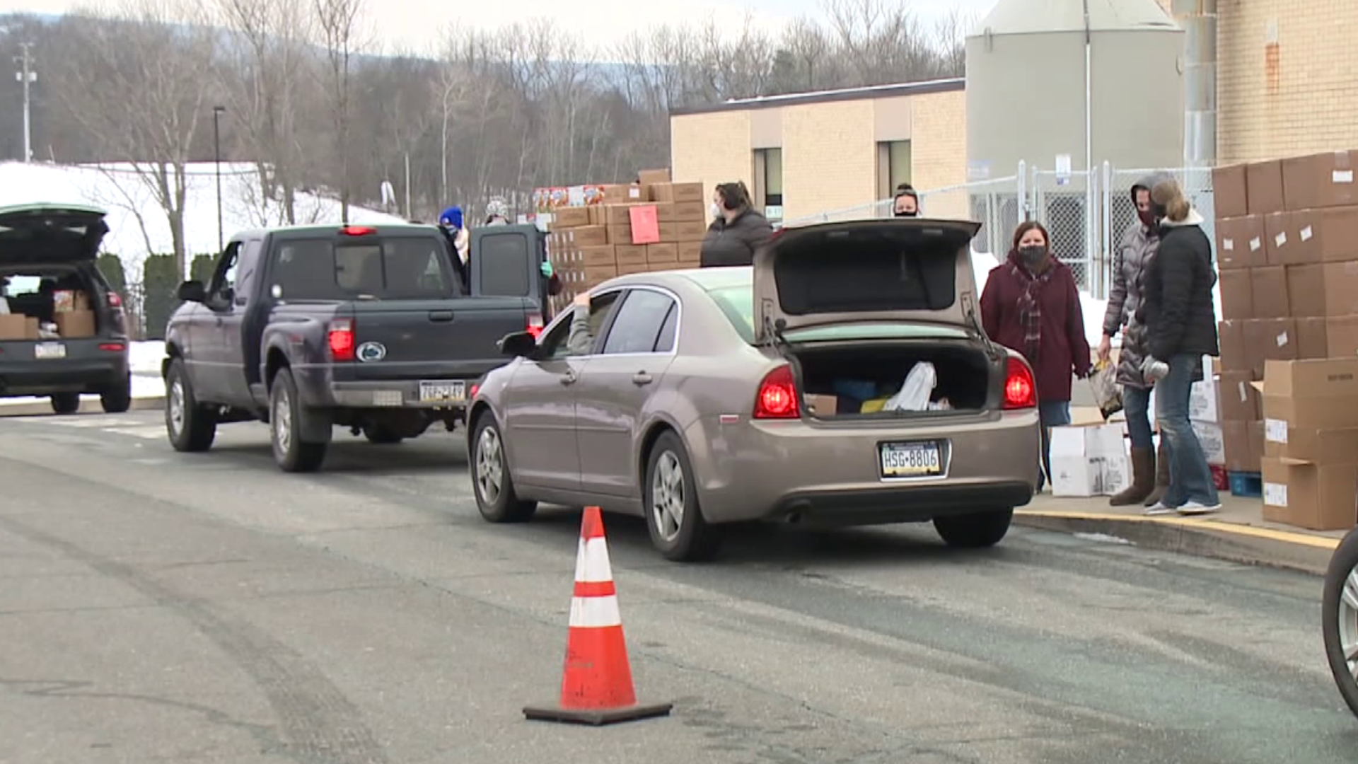 A food pantry based at the Hanover Area High School helped over 200 families on Monday.