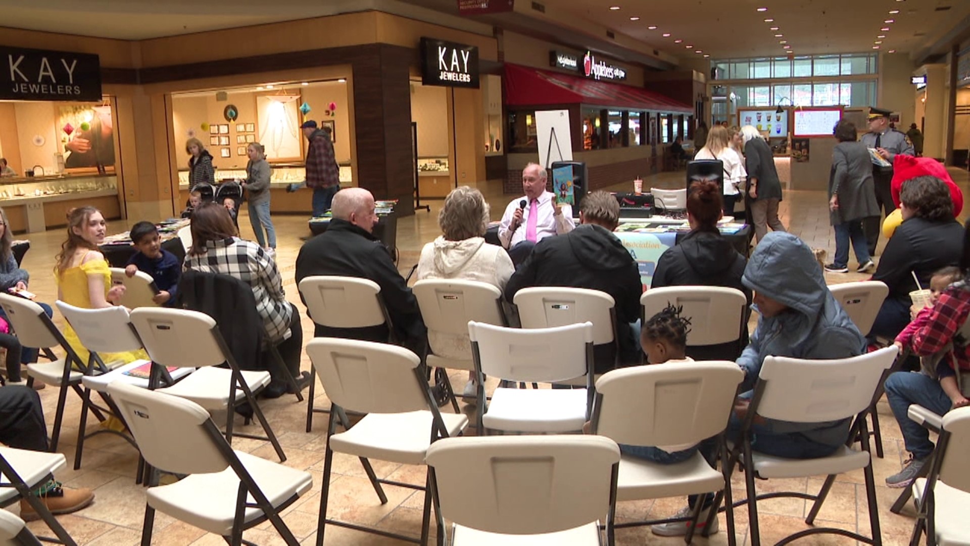 Dozens of kids had the chance to hear stories told by several guest readers at the storytime held at the Viewmont Mall.
