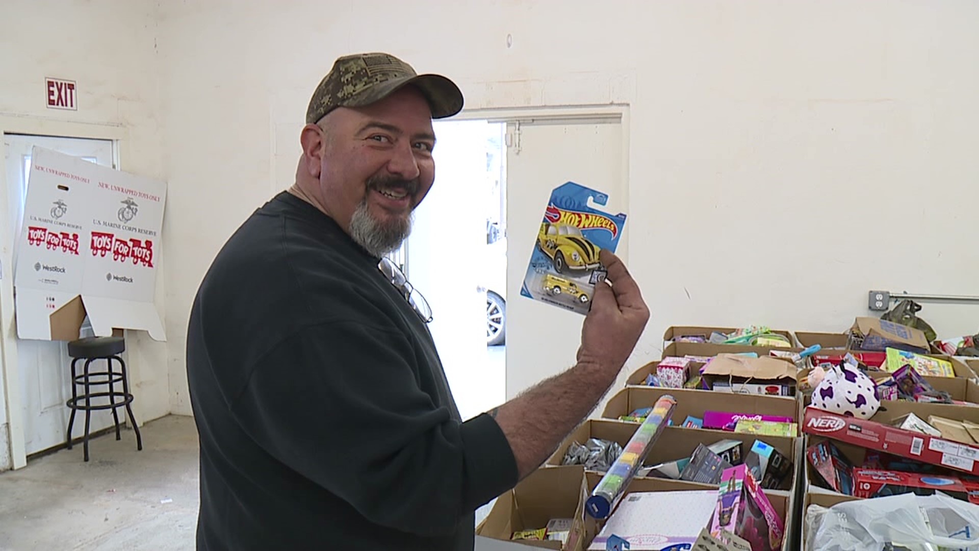 All the toys Marc Pane collected, as well as a few dozen bicycles he bought with the proceeds from a raffle, will go to families in need for Christmas.