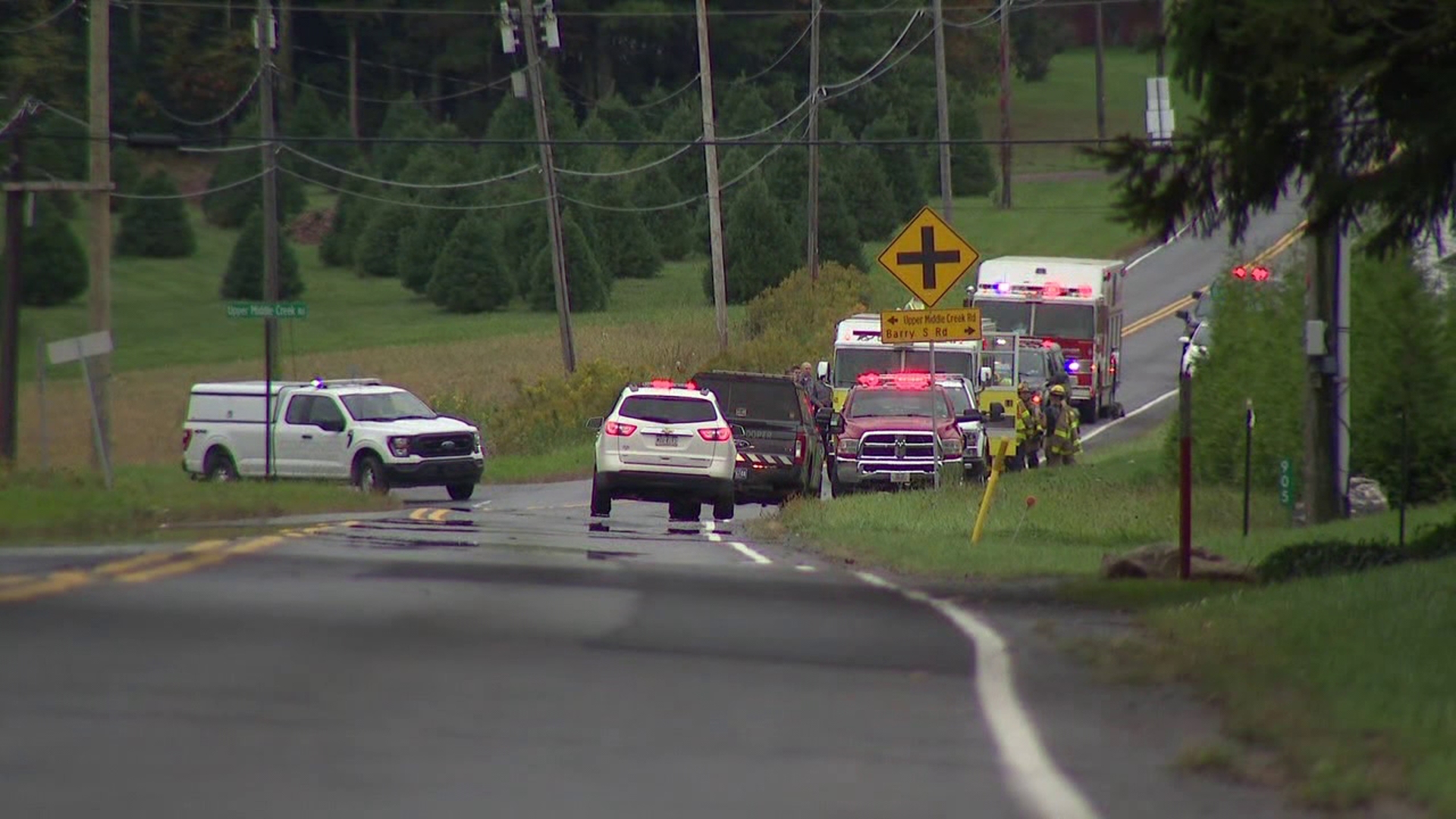 The Monroe County coroner was at the scene of a crash in Polk Township Friday afternoon.