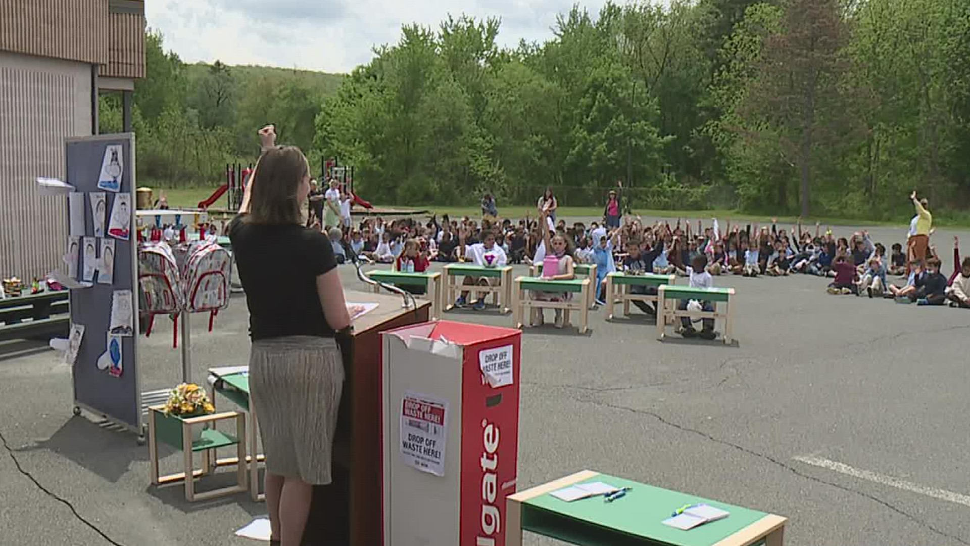 A school in Scranton received an award Monday for going above and beyond with its recycling efforts.